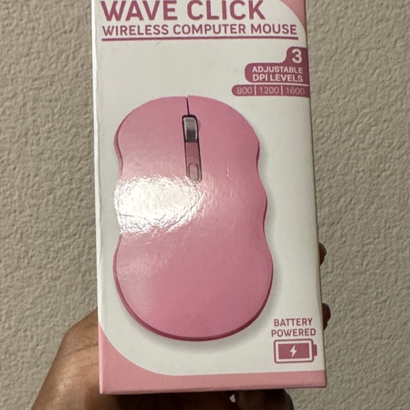 Wave Click Pink Wireless Computer Mouse - Picture 1 of 3